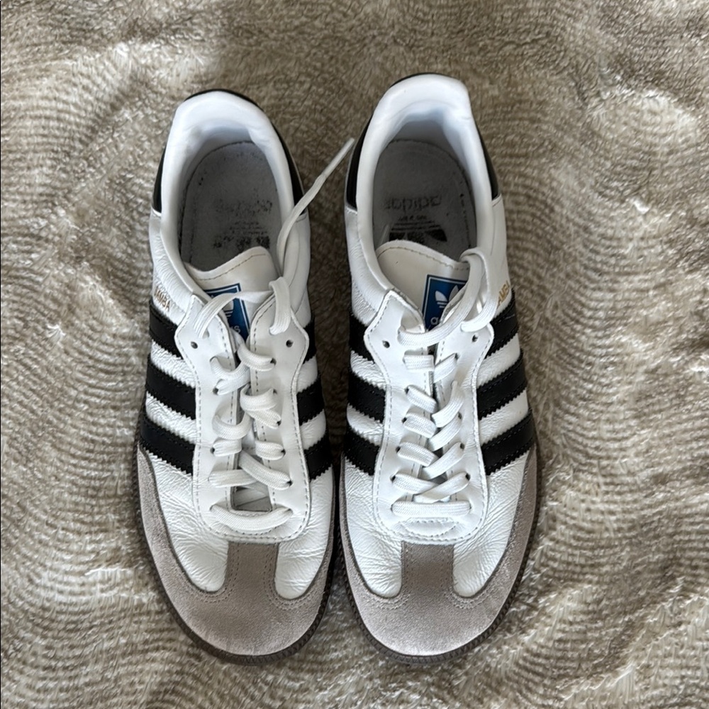 Adidas Sambas White and Black Sneakers
